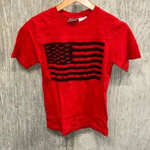 Batman Flag Kids Red Short Sleeve T-shirt- Medium (7/8)